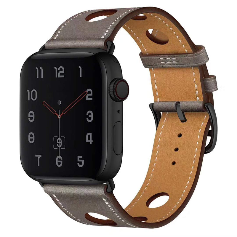 For Apple Watch 38MM 42MM Apple Watch 38mm 42mm Genuine Leather Replacement Band, Classic Metal Adapter Clasp One Travel Apple Watch, 38mm
