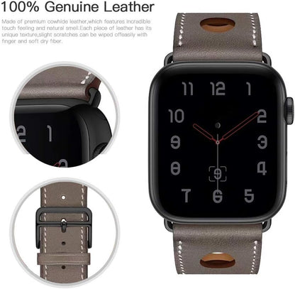For Apple Watch 38MM 42MM Apple Watch 38mm 42mm Genuine Leather Replacement Band, Classic Metal Adapter Clasp One Travel Apple Watch, 38mm
