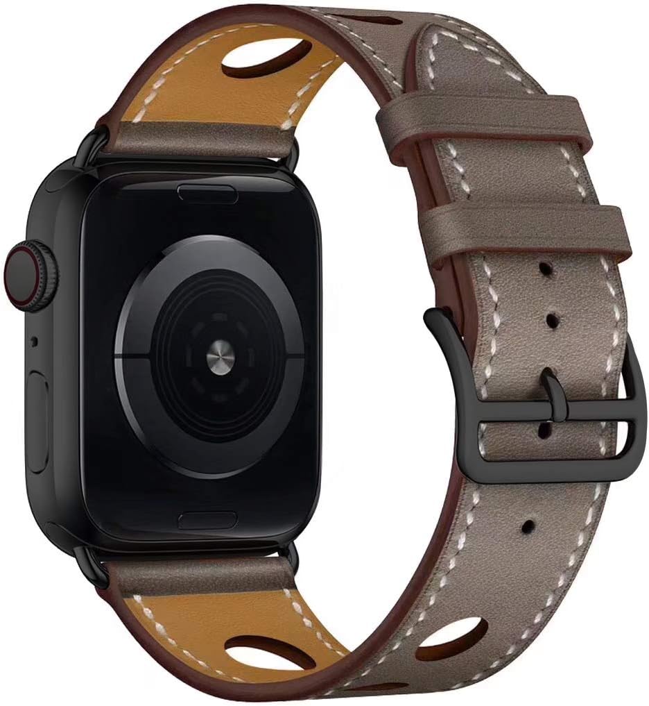 For Apple Watch 38MM 42MM Apple Watch 38mm 42mm Genuine Leather Replacement Band, Classic Metal Adapter Clasp One Travel Apple Watch, 38mm