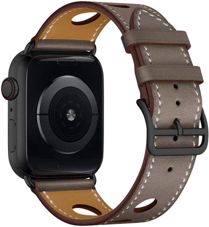 For Apple Watch 38MM 42MM Apple Watch 38mm 42mm Genuine Leather Replacement Band, Classic Metal Adapter Clasp One Travel Apple Watch, 38mm