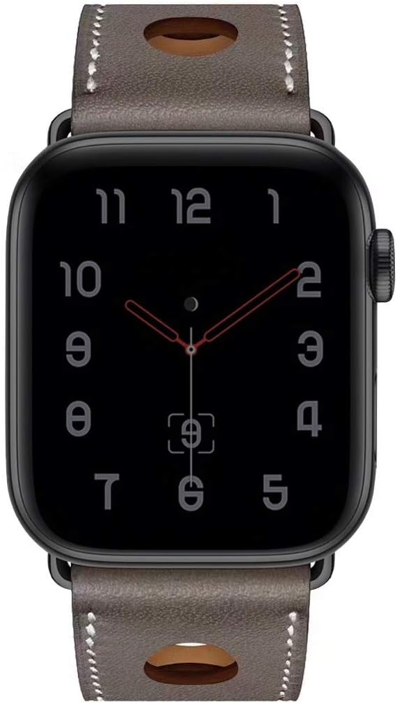 For Apple Watch 38MM 42MM Apple Watch 38mm 42mm Genuine Leather Replacement Band, Classic Metal Adapter Clasp One Travel Apple Watch, 38mm