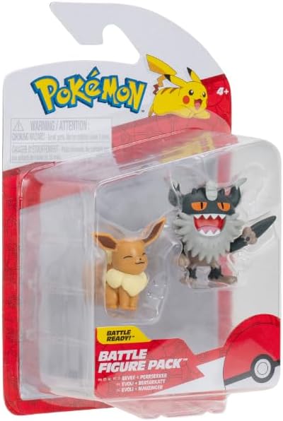 Pokémon Pokemon Battle Figure, 2-pack 5 and 8 cm Figure Toy Set Perrserker and Eevee