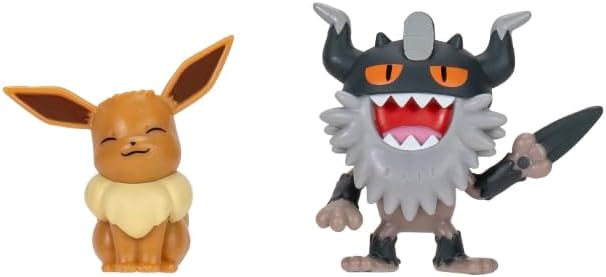 Pokémon Pokemon Battle Figure, 2-pack 5 and 8 cm Figure Toy Set Perrserker and Eevee