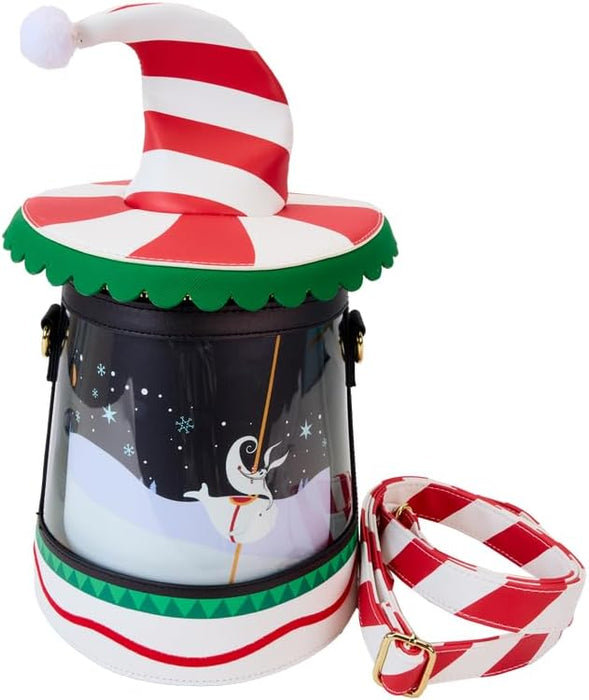 Loungefly The Nightmare Before Christmas Candy Cane Carousel Drehende Figurale Umhängetasche, Mehrfarbig/Meereswellen (Ocean Tides