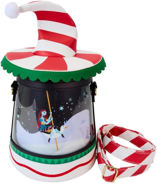 Loungefly The Nightmare Before Christmas Candy Cane Carousel Drehende Figurale Umhängetasche, Mehrfarbig/Meereswellen (Ocean Tides