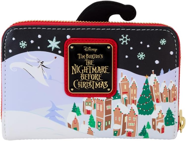 Loungefly The Nightmare Before Christmas Candy Cane Carousel Zip Around Wallet, Multicolor, Zip Around Wallet