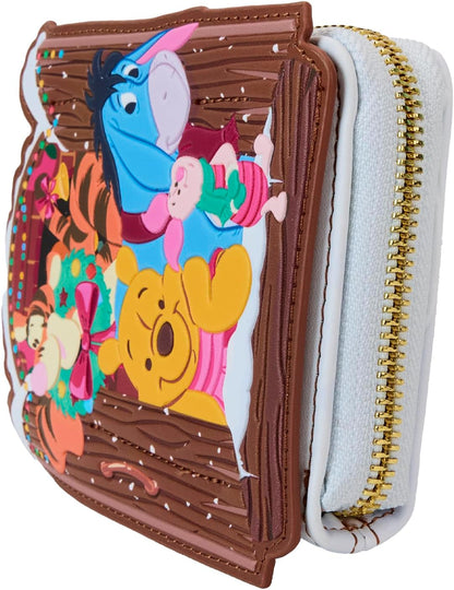 Loungefly Disney Winnie the Pooh and Friends Christmas Greetings Zip Around Wallet, Multicolor, Zip Around Wallet