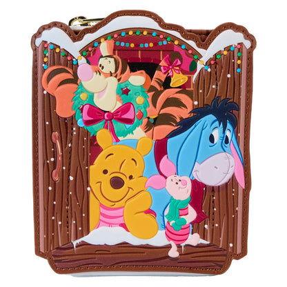 Loungefly Disney Winnie the Pooh and Friends Christmas Greetings Zip Around Wallet, Multicolor, Zip Around Wallet