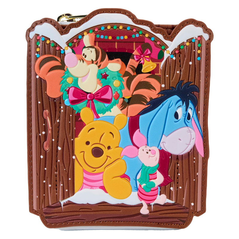 Loungefly Disney Winnie the Pooh and Friends Christmas Greetings Zip Around Wallet, Multicolor, Zip Around Wallet