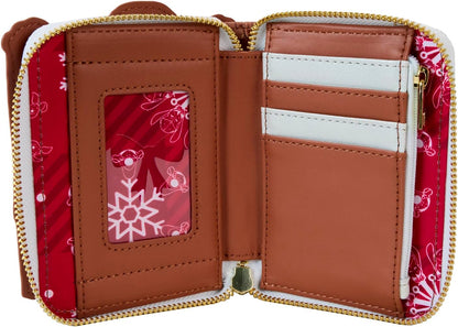 Loungefly Disney Winnie the Pooh and Friends Christmas Greetings Zip Around Wallet, Multicolor, Zip Around Wallet