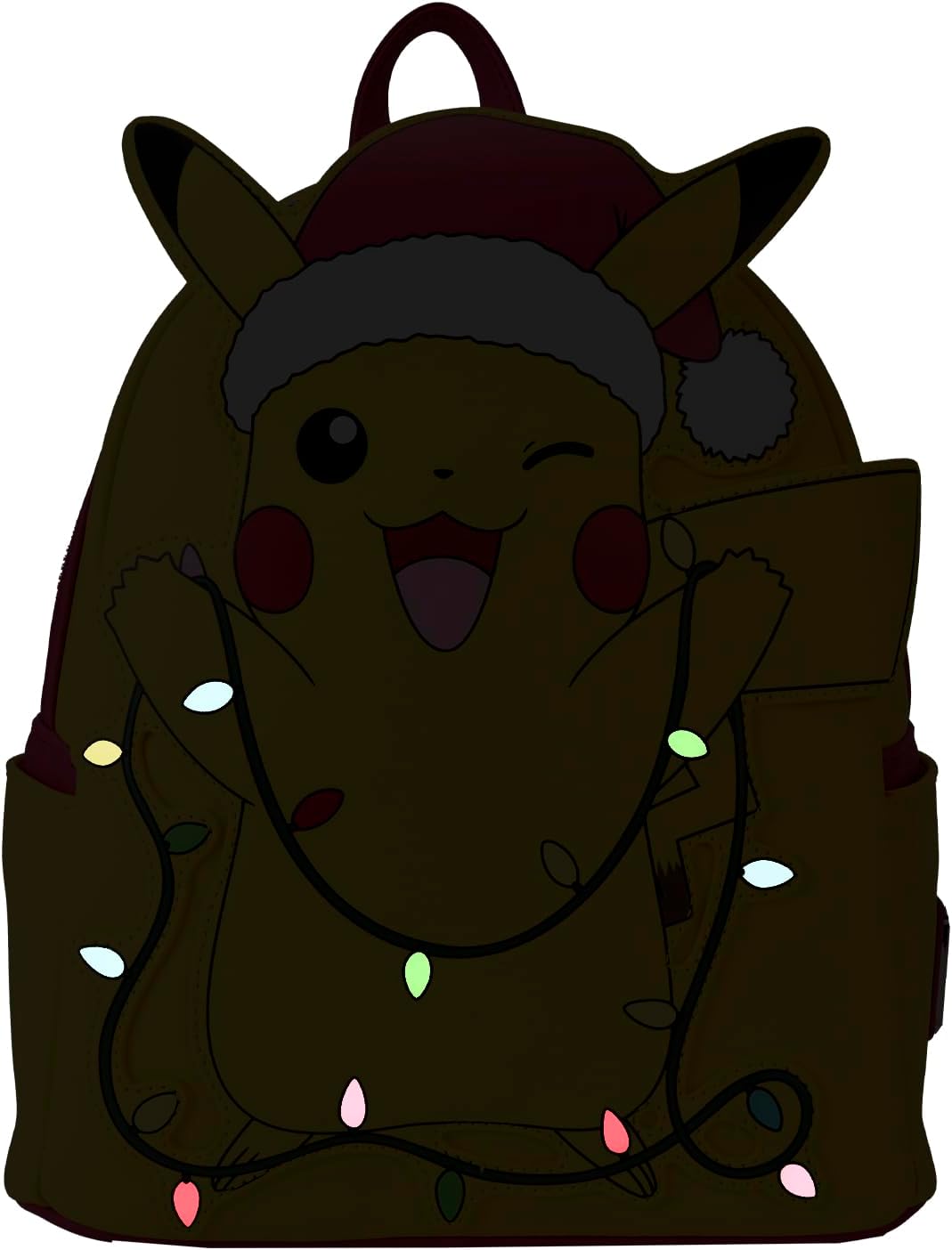 Loungefly Pokemon Santa Pikachu Christmas Lights Mini Backpack, Multi
