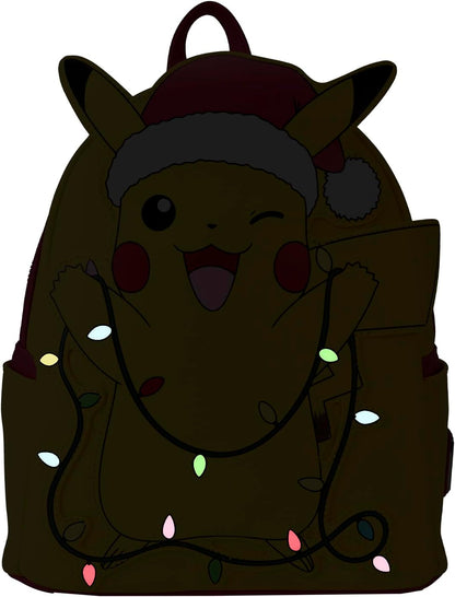 Loungefly Pokemon Santa Pikachu Christmas Lights Mini Backpack, Multi