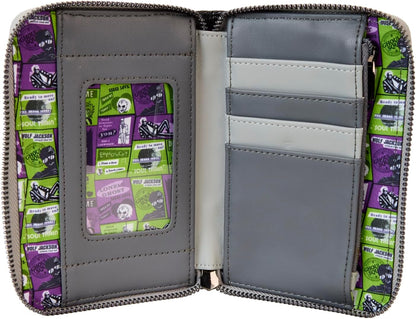 Loungefly Warner Bros Beetlejuice 2 Zip Around Wallet Black/Charcoal