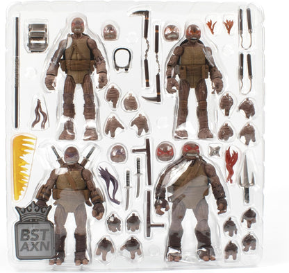 The Loyal Subjects Teenage Mutant Ninja Turtles BST AXN IDW Inspired Michelangelo, Leonardo, Donatello, and Raphael Zombie Turtles 5-inch Action Figure 4-Pack