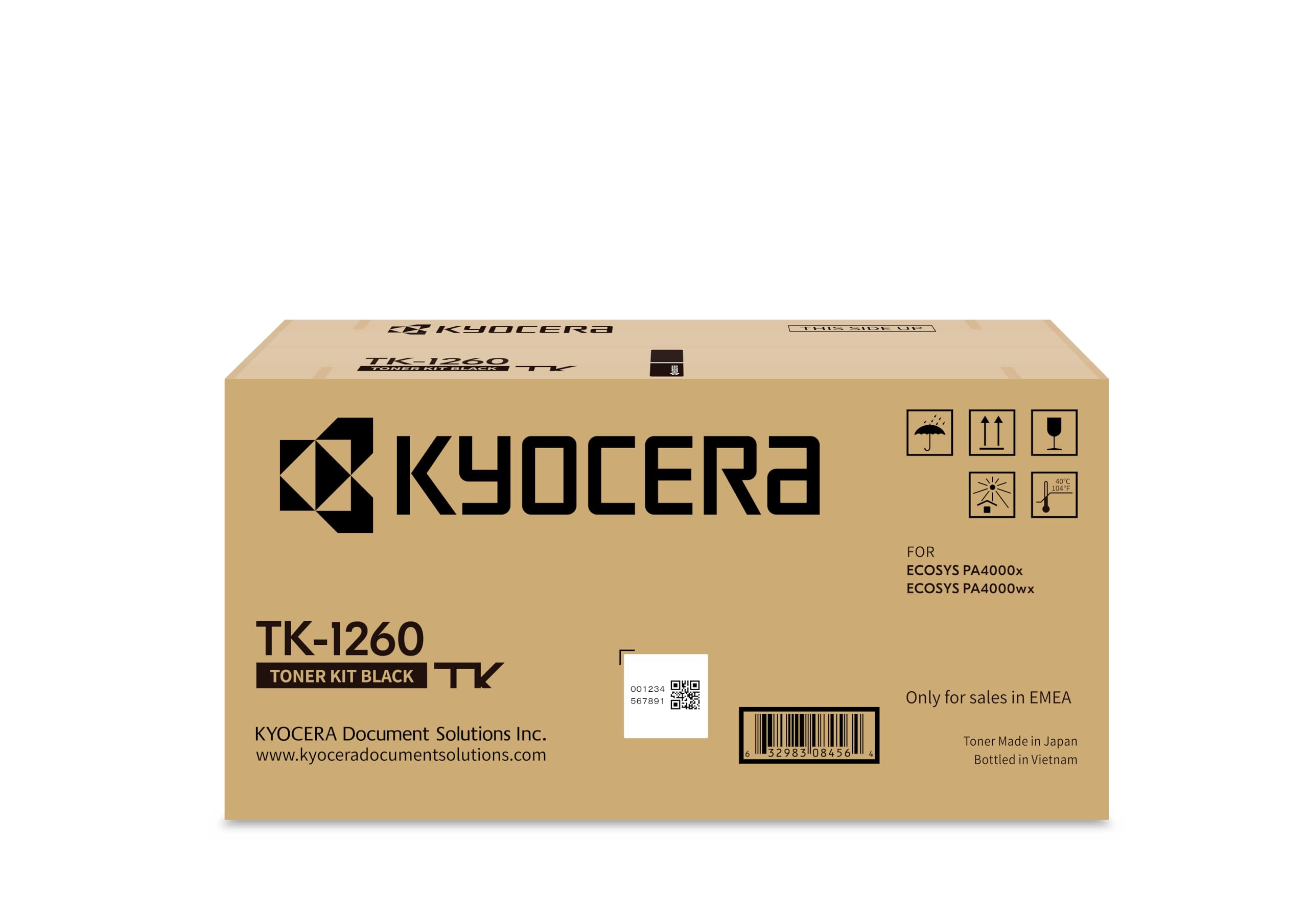 Kyocera KY1260 Black Toner for ECOSYS PA4000x & ECOSYS PA4000wx 10000 pages
