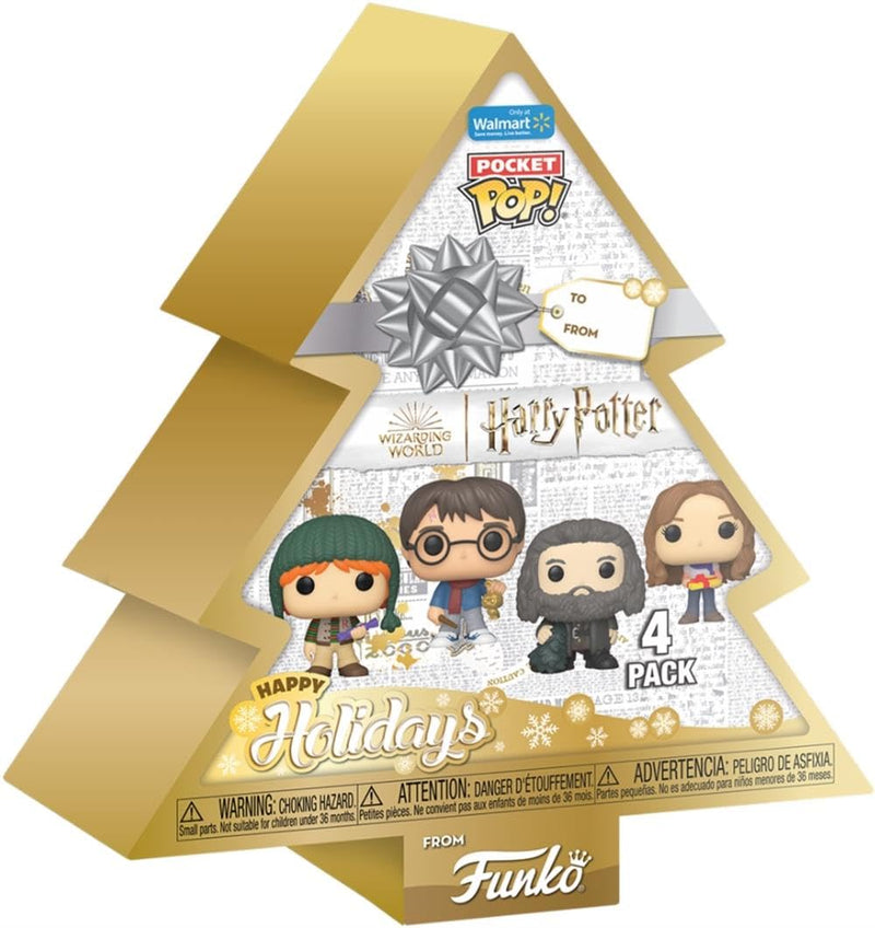 Funko Pocket Pop! HP - Harry Potter - Tree Holiday Box 8pc - Portachiavi - Mini Figura in Vinile da Collezione Novità Portachiavi - Riempitivi per Calze - Idea Regalo - Merchandising Ufficiale