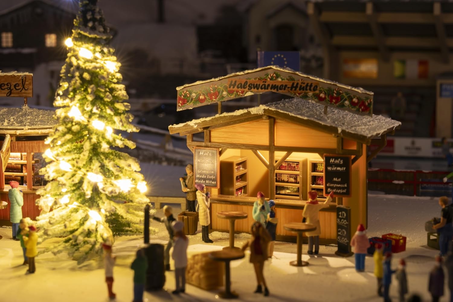 Faller - 1/87 2 Marktkramen Met Verlichte Kerstboom