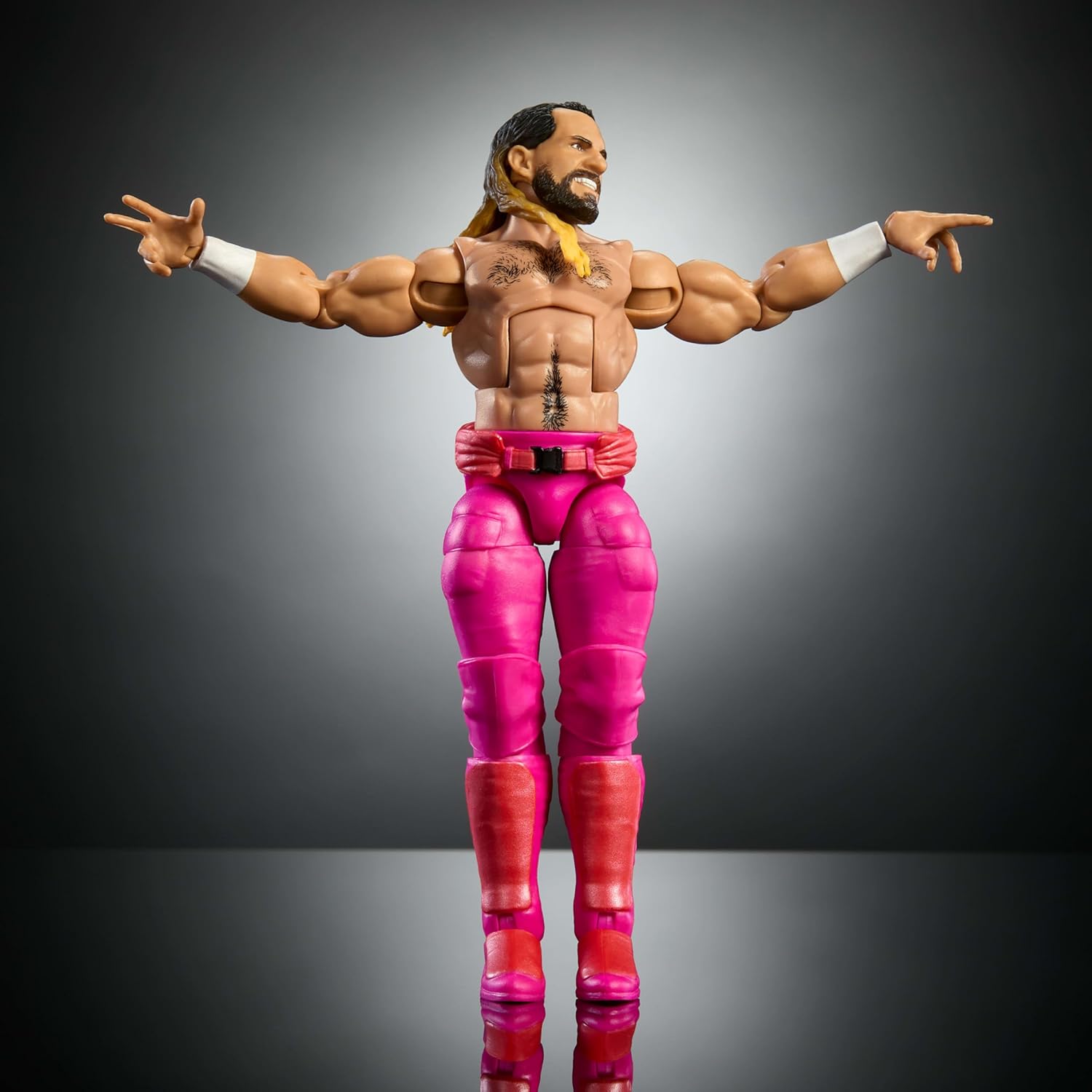 WWE Mattel Elite Collection Action Figure & Accessories, Premium Live Event Seth “Freakin” Rollins Set, WrestleMania with Howard Finkel Build-A-Figure Parts, JCJ51