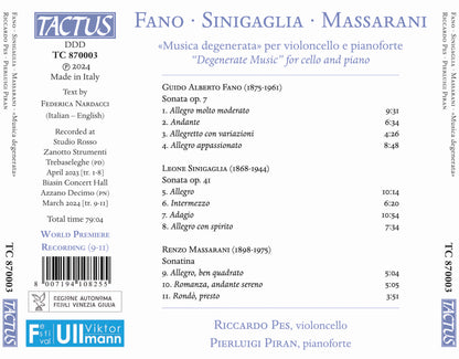 Musica 'Degenerata' Per Violoncello E Pianoforte