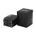 Vault X Large Deck Box with Self-Securing Lid and 150 Easy Shuffle Sleeves - Spacious Portable Holder Fits Over 100 Sleeved Cards - PVC Free Box and Sleeves (Black