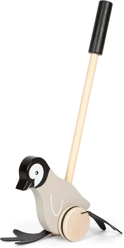 small foot Schiebetier Pinguin, Lauflernspielzeug aus FSC 100%-zertifiziertem Holz, Schiebespielzeug mit watschelnden Füßen, für Kinder ab 18 Monaten, 12494