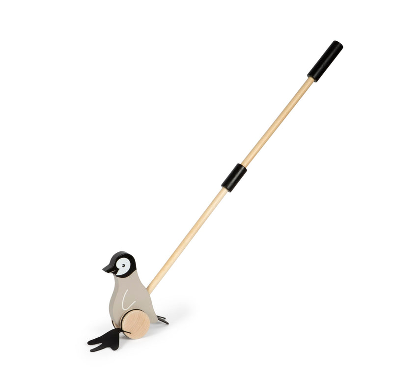 small foot Schiebetier Pinguin, Lauflernspielzeug aus FSC 100%-zertifiziertem Holz, Schiebespielzeug mit watschelnden Füßen, für Kinder ab 18 Monaten, 12494
