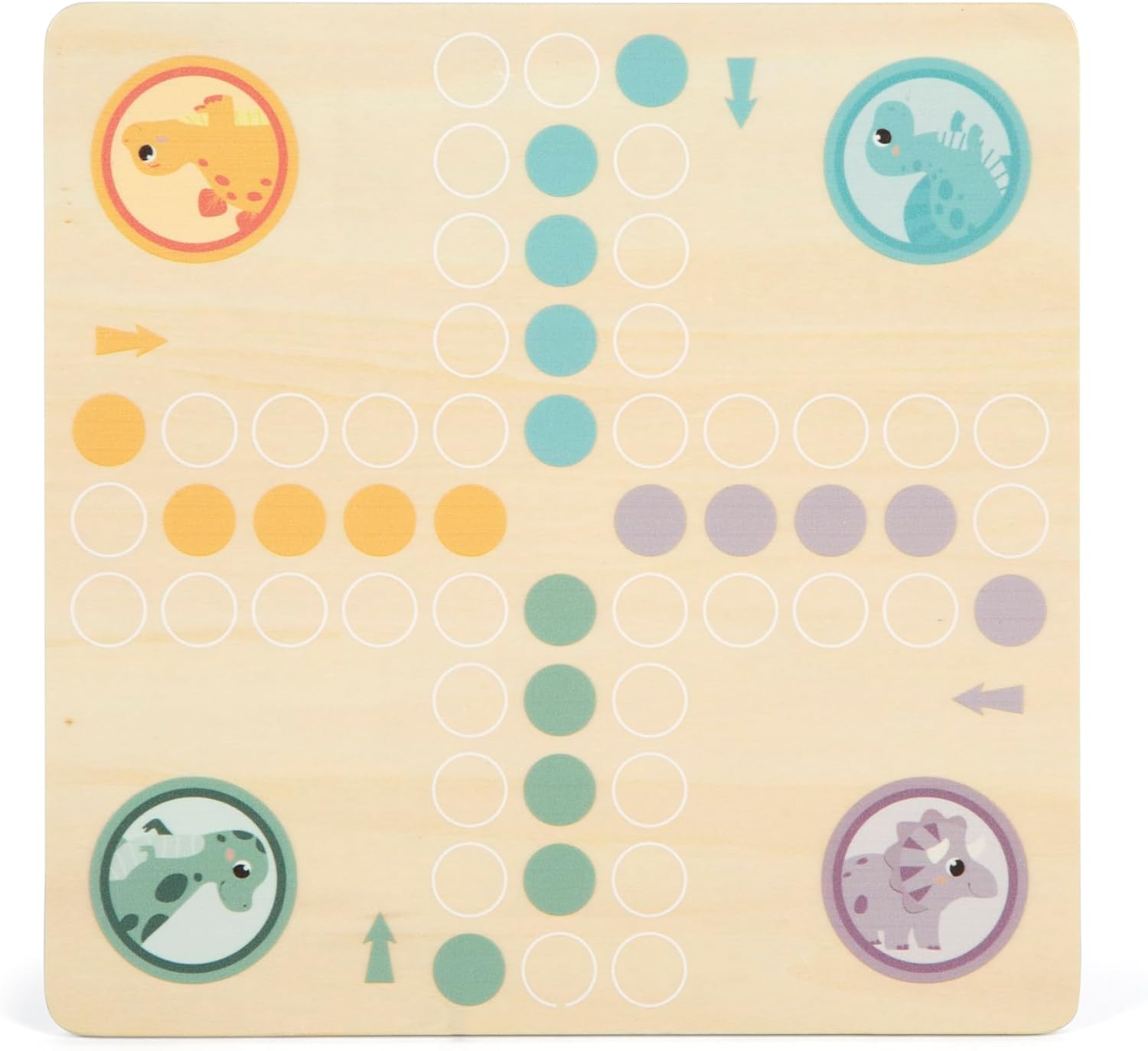 small foot Ludo „Dino“, Gesellschaftsspiel aus FSC® 100%-zertifiziertem Holz, Brettspiel für Kinder ab 4 Jahren, 12619