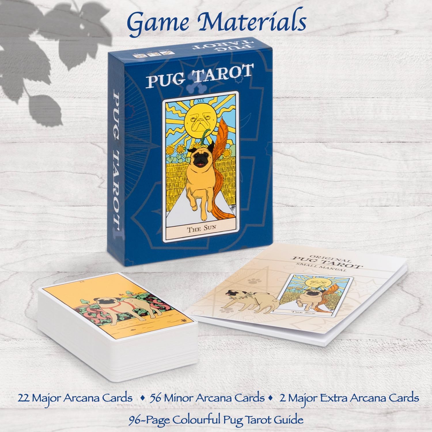 Thames & Kosmos Pug Tarot, Tarot Cards with Funny Dog Illustrations, Easy-to-Use Tarot Cards Deck, Family Games for Adults and Kids, Age 12+