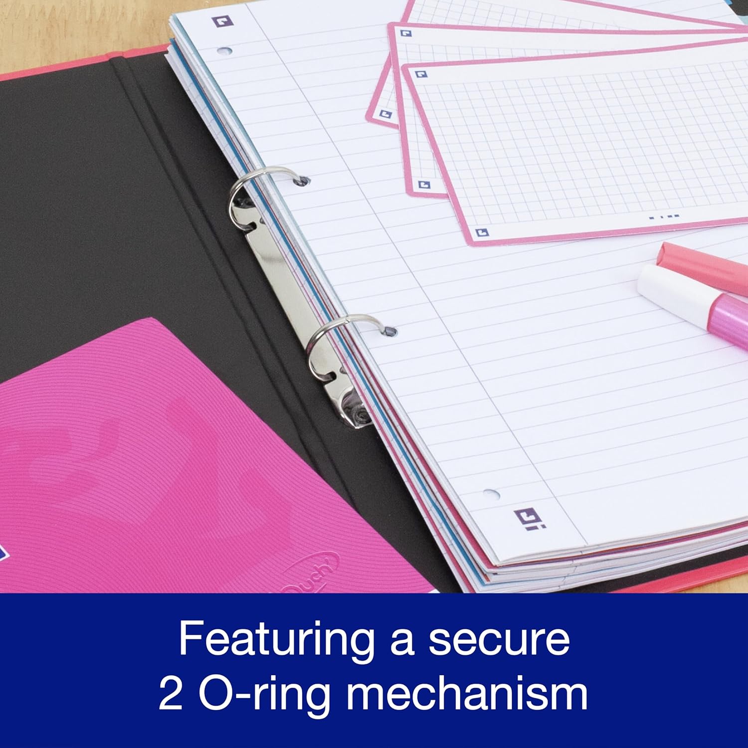 Oxford Premium A4 Ring Binder, Pink Single Folder, 25mm