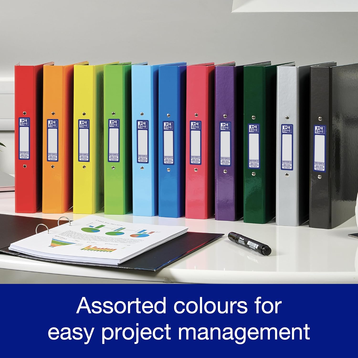 Oxford Premium A4 Ring Binder, Pink Single Folder, 25mm