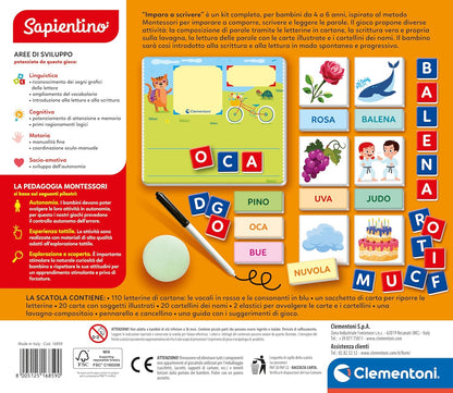 Clementoni Educativi Giochi Sapientino Montessori - Imparo A Scrivere