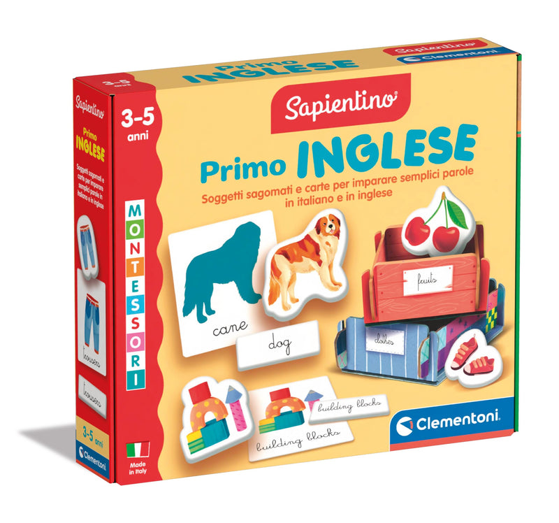 Clementoni - Sapientino Primo Montessori 3 Years, Educational Game for Learning, English Flashcards for Children, Language Development, Learning Made in Italy, 16868, Multi-Colour