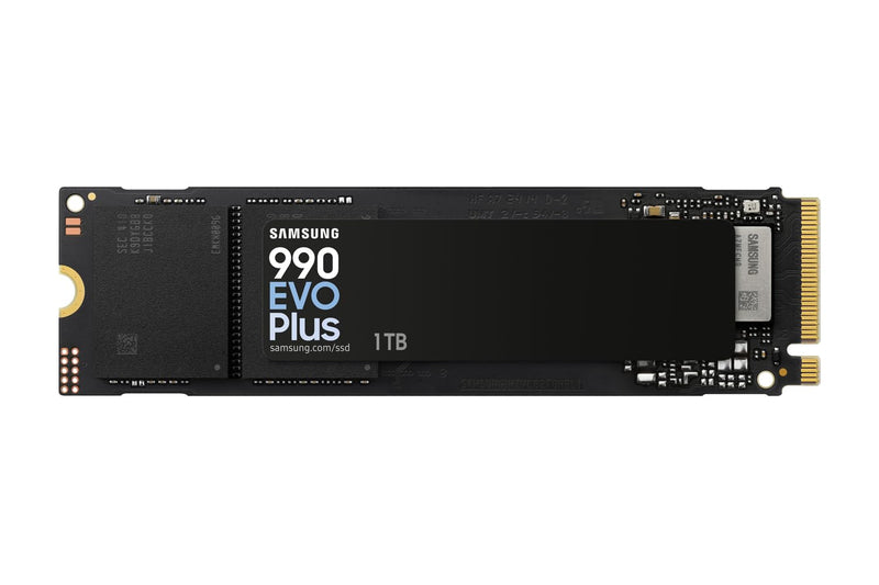 Samsung 990 EVO Plus, 1TB, PCIe 4.0 x4 / 5.0 x2, NVMe2.0 (up to 7150 MB/s), NVMe M.2 (2280), Internal Solid State Drive (SSD), MZ-V9S1T0BW