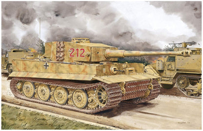 Dragon Models DR6947 Plastic War Vehicle Model, Tiger I Late Production W/Zimmerit (Normandy 1944), 1:35 Scale