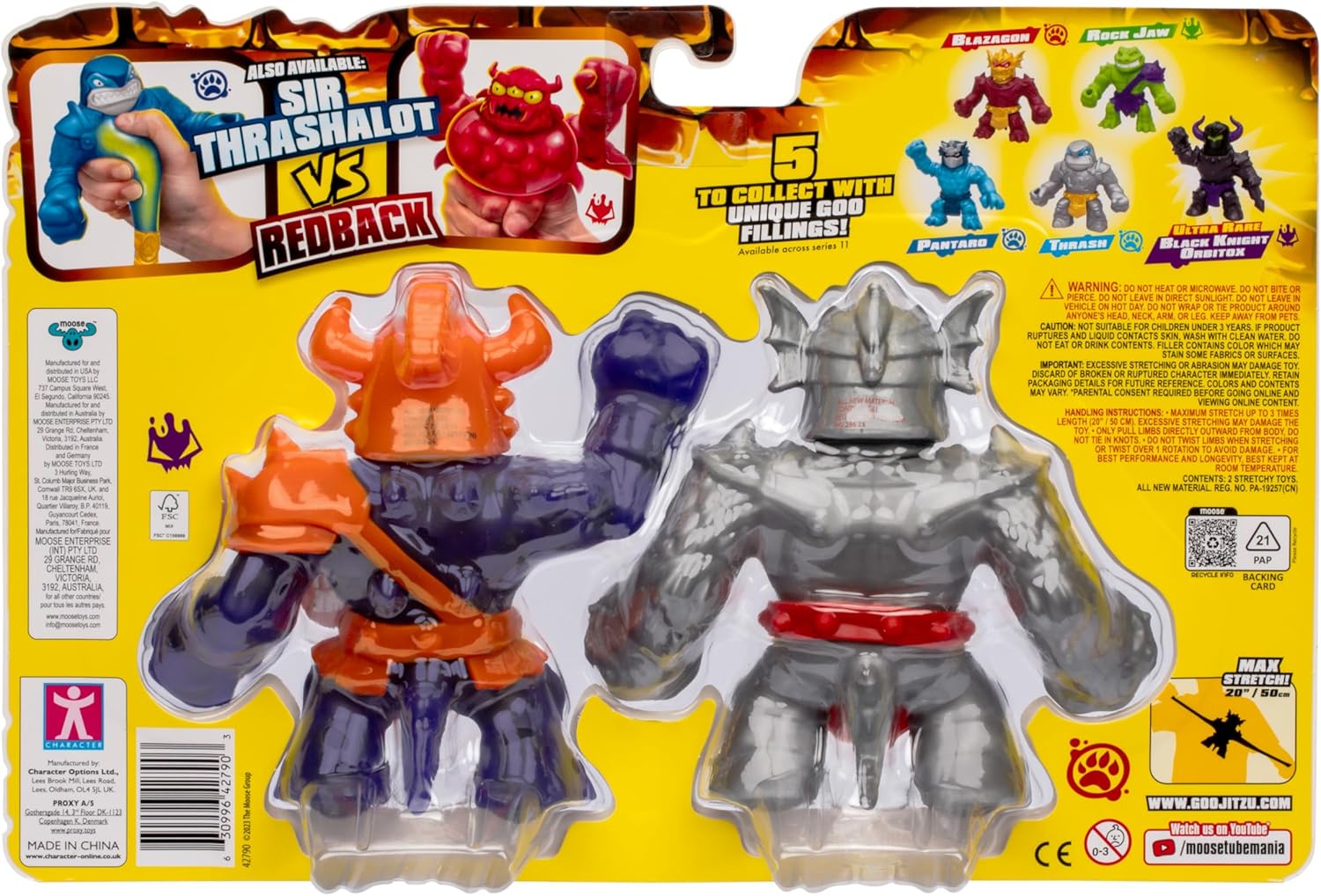 Heroes of Goo Jit Zu Coffret Duel Stretch Strikers, 2 Combattants élastiques, Chevalier Blazagon Élastique vs Corruptagon Souple, s’étirent Jusqu’à 3 Fois Leur Taille