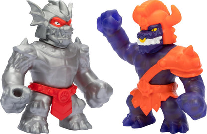 Heroes of Goo Jit Zu Coffret Duel Stretch Strikers, 2 Combattants élastiques, Chevalier Blazagon Élastique vs Corruptagon Souple, s’étirent Jusqu’à 3 Fois Leur Taille