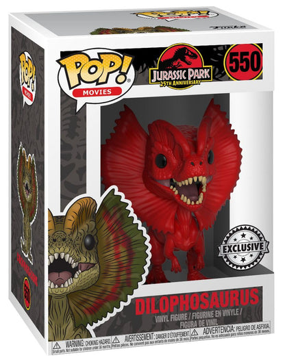 Jurassic Park Dilophosaurus vinyl figuur nr. 550 Funko Pop! standaard pvc Fan merch, Film