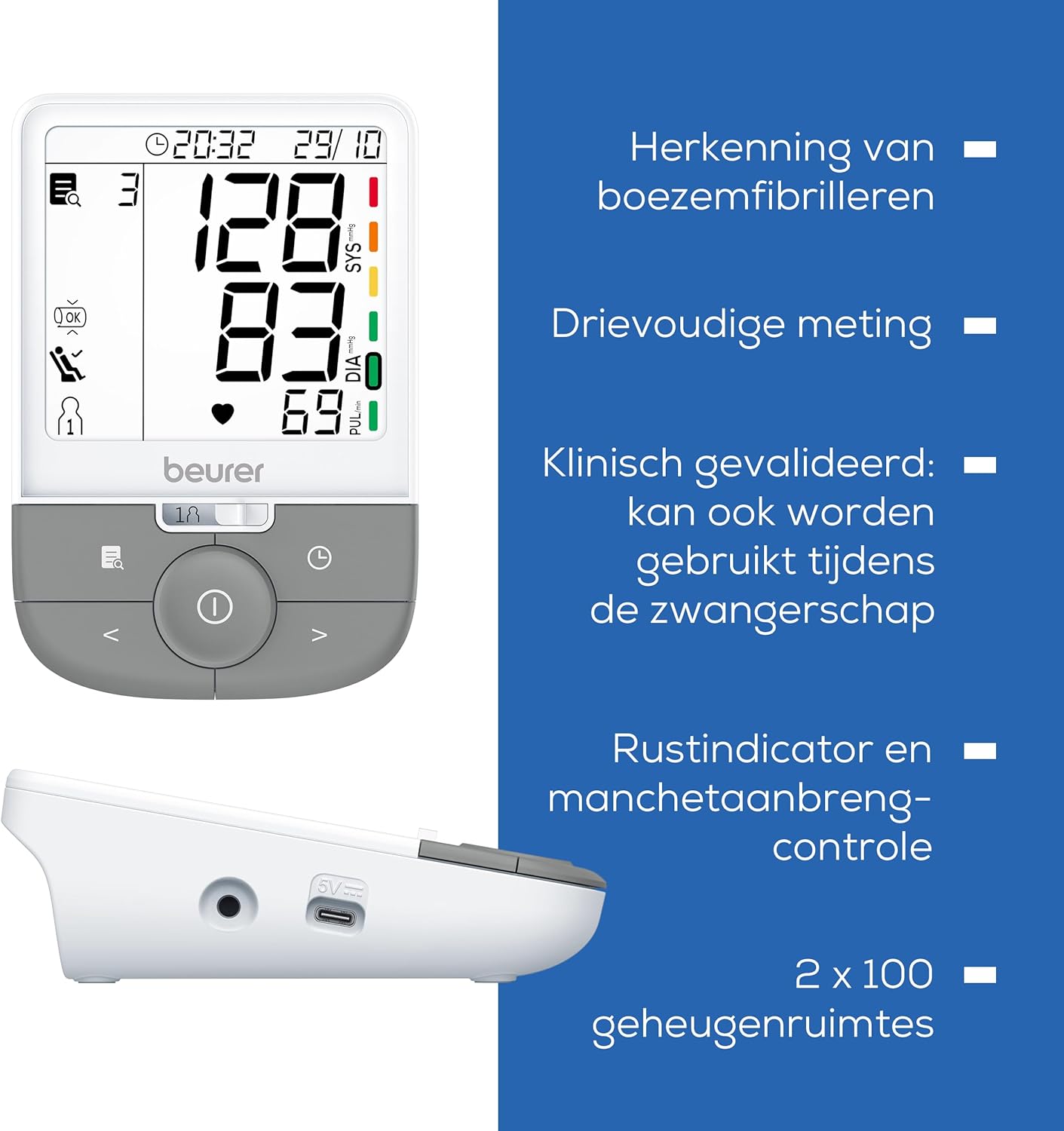 Beurer - Upper Arm Blood Pressure Monitor Bm 53 - 5 Years Warranty