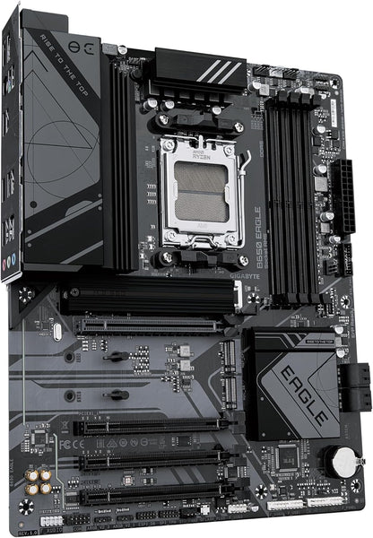 GIGABYTE B650 EAGLE Motherboard - Supports AMD Ryzen 9000 CPUs- 12+2+2 Phases Digital VRM- up to 7600MHz DDR5 (OC)- 1xPCIe 5.0 + 2xPCIe 4.0 M.2- GbE LAN- USB 3.2 Gen2