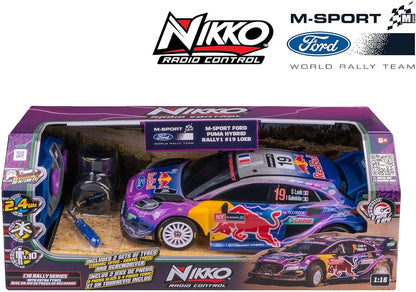 Nikko 10401/10400 Ferngesteuertes Auto Red Bull Sport Ford Puma 28 cm, with Extra Set Tyres and Screwdriver, RC Rally Car with 2.4 GHz Remote Control, 30 m Range, from 6 Years, Design, Normal