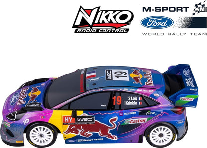 Nikko 10401/10400 Ferngesteuertes Auto Red Bull Sport Ford Puma 28 cm, with Extra Set Tyres and Screwdriver, RC Rally Car with 2.4 GHz Remote Control, 30 m Range, from 6 Years, Design, Normal