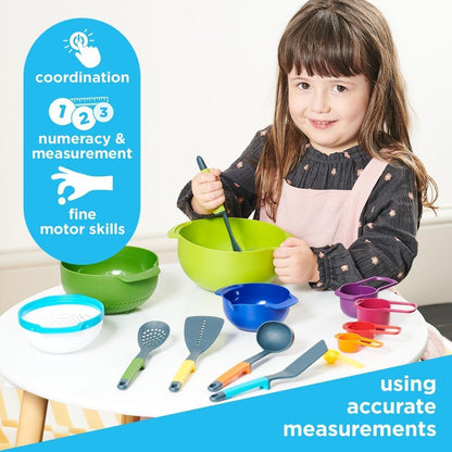 Casdon Kitchen Essentials | 14-Piece Colourful Kitchen Play Set for Children 3+ | Encourages Learning & Creativity!