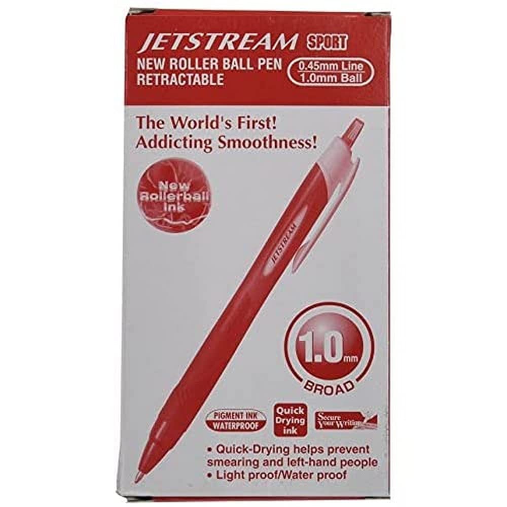TINTENROLLER UNI-BALL JETSTREAM 1 MM ROT Noir, Rouge, Blanc Kugelschreiber