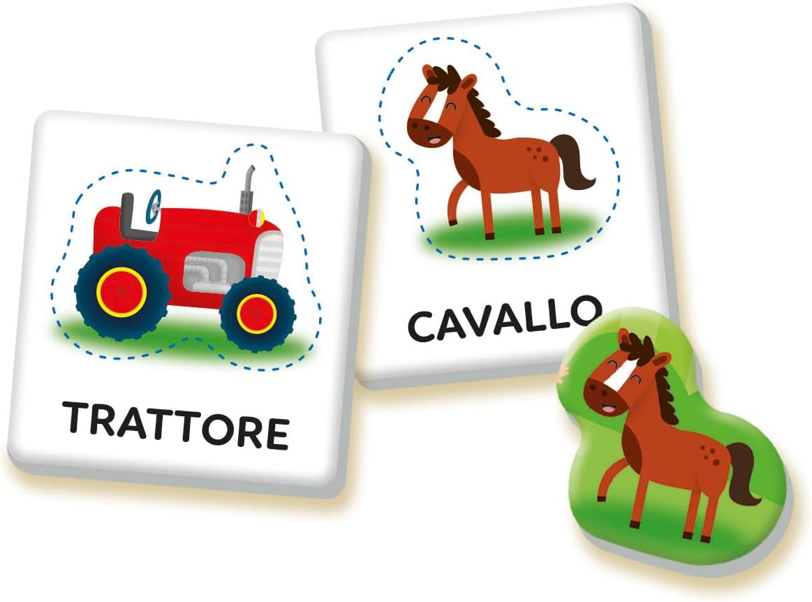 Clementoni - Sapientino Fattoria 1 Year Flashcards, Flashcards for Children, Montessori Game to Learn New Words, in Italian, Made in Italy, 16864, Multi-Colour