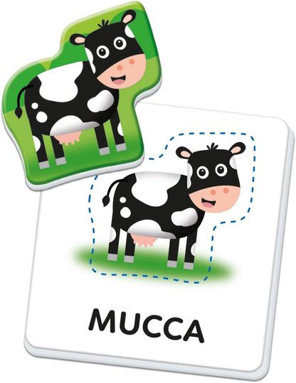 Clementoni - Sapientino Fattoria 1 Year Flashcards, Flashcards for Children, Montessori Game to Learn New Words, in Italian, Made in Italy, 16864, Multi-Colour