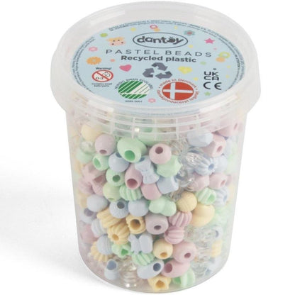 DANTOY 520 Pastel Coloured Craft Beads Recycled Plastic