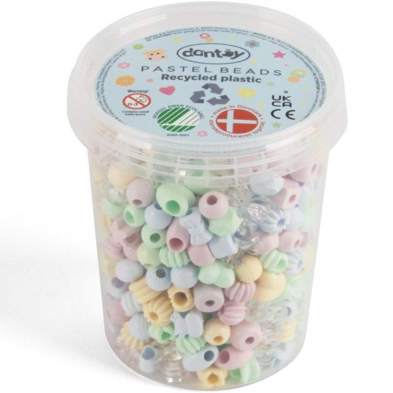 DANTOY 520 Pastel Coloured Craft Beads Recycled Plastic