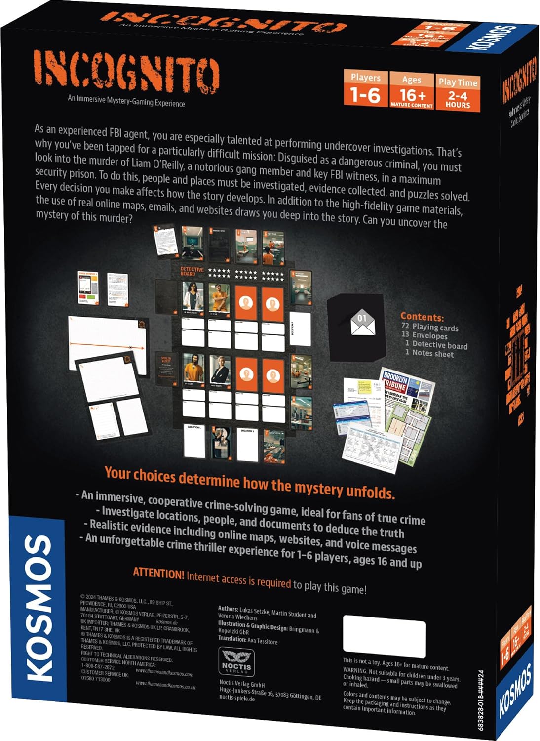 Thames & Kosmos Masters of Crime: Incognito | Murder Mystery Game | Prison Break | Co-op Game | 1+ Players | Ages 16+
