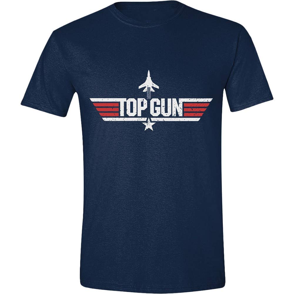 Top Gun Maglietta da Uomo Logo Logo Cotton Blue - L