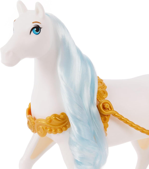 Mattel Disney Princess Cinderella?s Rolling Carriage with Gold Details & White Horse with Brushable Mane & Tail, Inspired by Disney Movie, HYM33